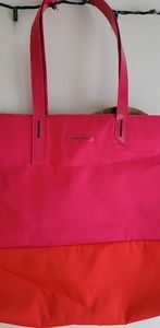 Lancome color block pink orange tote